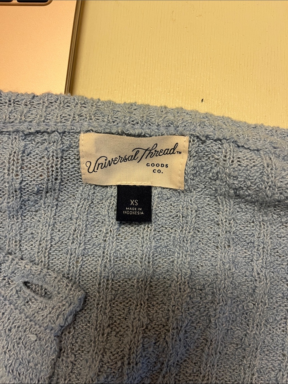 Universal Thread Light Blue Ribbed Button-Front Cardigan - Picture 3 of 3